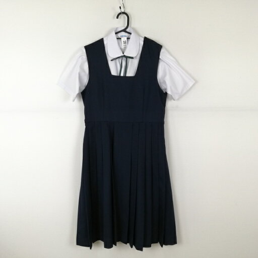 ジャンパースカート 紐タイ 175A バスト90 ウエスト78 冬物 女子 学生服 中学 高校 紺 制服 中古 ランクC NA4883 ジャンパースカート 紐タイ 175A バスト90 ウエスト78 冬物 女子 学生服 中学 高校 紺 制服 中古 ランクC NA4883