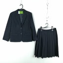 ブレザー スカート 上下2点セット LL 大きいサイズ 冬物 女子 学生服 福岡小郡高校 紺 制服 中古 ランクC EY0726