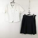 ブラウス スカート 上下2点セット 大きいサイズ トンボ 夏物 女子 学生服 兵庫琴丘高校 白 制服 中古 ランクC EY2272