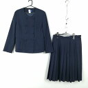 ジャケット スカート 上下2点セット 大きいサイズ ミッシェルクラン 冬物 女子 学生服 中学 高校 紺 制服 中古 ランクC EY2275