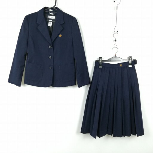 ブレザー ベスト スカート 上下3点セット 指定 155A オリーブデオリーブ 冬物 女子 学生服 中学 高校 紺 制服 中古 ランクC EY2277 ブレザー ベスト スカート 上下3点セット 指定 155A オリーブデオリーブ 冬物 女子 学生服 中学 高校 紺 制服 中古 ランクC EY2277