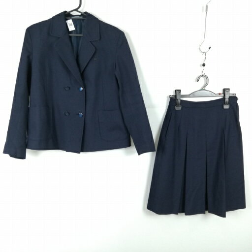 ブレザー スカート 上下2点セット 大きいサイズ 冬物 女子 学生服 中学 高校 紺 制服 中古 ランクC EY2339 ブレザー スカート 上下2点セット 大きいサイズ 冬物 女子 学生服 中学 高校 紺 制服 中古 ランクC EY2339