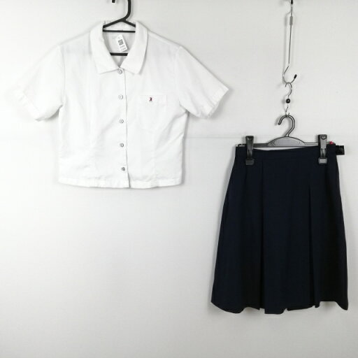 ブラウス スカート 上下2点セット M 富士ヨット 夏物 女子 学生服 兵庫福崎高校 白 制服 中古 ランクC EY2452 ブラウス スカート 上下2点セット M 富士ヨット 夏物 女子 学生服 兵庫福崎高校 白 制服 中古 ランクC EY2452