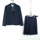 ブレザー スカート 上下2点セット 大きいサイズ 冬物 女子 学生服 徳島城北高校 紺 制服 中古 ランクC EY2458