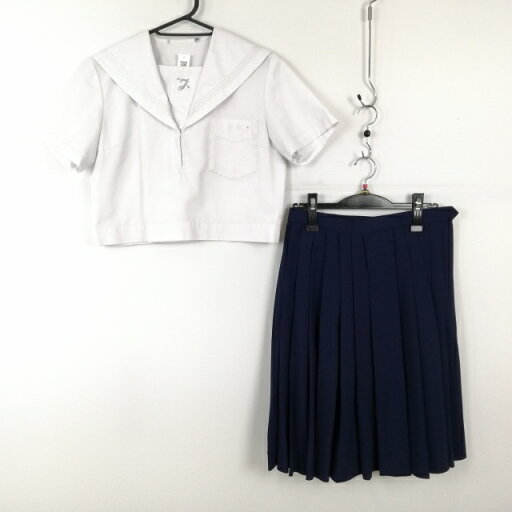 セーラー服 スカート 上下2点セット 大きいサイズ 夏物 白3本線 女子 学生服 福岡田主丸中学 白 制服 中古 ランクC EY2523 セーラー服 スカート 上下2点セット 大きいサイズ 夏物 白3本線 女子 学生服 福岡田主丸中学 白 制服 中古 ランクC EY2523