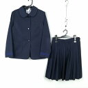 ジャケット スカート 上下2点セット 170A 大きいサイズ 冬物 女子 学生服 香川三木中学 紺 制服 中古 ランクC EY2530