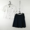 ブラウス スカート 上下2点セット M 富士ヨット 夏物 女子 学生服 宮崎日南振徳高校 白 制服 中古 ランクC EY3222