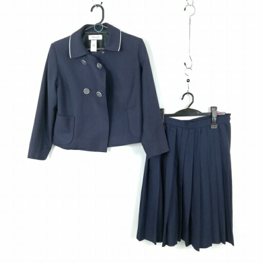 ジャケット スカート 上下2点セット 冬物 女子 学生服 熊本北部中学 紺 制服 中古 ランクC EY3223 ジャケット スカート 上下2点セット 冬物 女子 学生服 熊本北部中学 紺 制服 中古 ランクC EY3223
