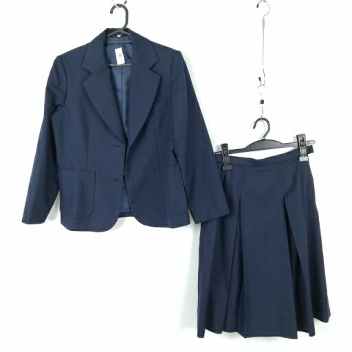 ブレザー スカート 上下2点セット 冬物 女子 学生服 中学 高校 紺 制服 中古 ランクC EY3224 ブレザー スカート 上下2点セット 冬物 女子 学生服 中学 高校 紺 制服 中古 ランクC EY3224