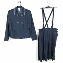 ジャケット スカート 上下2点セット 165A 冬物 女子 学生服 熊本北部中学 紺 制服 中古 ランクB EY3242