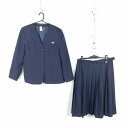 イートン スカート 上下2点セット 165B 大きいサイズ 富士ヨット 冬物 女子 学生服 中学 高校 紺 制服 中古 ランクC EY3294
