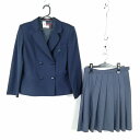 ブレザー スカート 上下2点セット 170A 大きいサイズ 富士ヨット 冬物 女子 学生服 宮崎福島高校 紺 制服 中古 ランクC EY3304