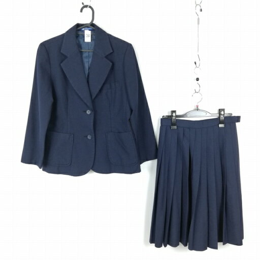 ブレザー スカート 上下2点セット 160A 冬物 女子 学生服 中学 高校 紺 制服 中古 ランクC EY3306 ブレザー スカート 上下2点セット 160A 冬物 女子 学生服 中学 高校 紺 制服 中古 ランクC EY3306
