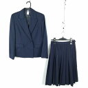 ブレザー スカート 上下2点セット 冬物 女子 学生服 福岡明善高校 紺 制服 中古 ランクC EY3309