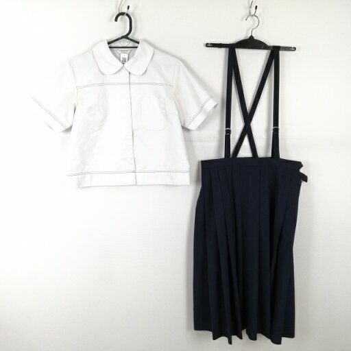 ブラウス スカート 上下2点セット 大きいサイズ 夏物 女子 学生服 鹿児島西紫原中学 白 制服 中古 ランクC EY3325 ブラウス スカート 上下2点セット 大きいサイズ 夏物 女子 学生服 鹿児島西紫原中学 白 制服 中古 ランクC EY3325