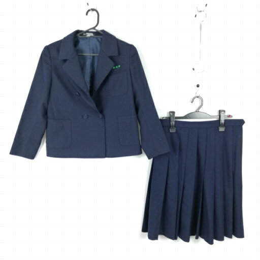 ブレザー スカート 上下2点セット 150A 冬物 女子 学生服 宮崎赤江中学 紺 森英恵 制服 中古 ランクC EY3331 ブレザー スカート 上下2点セット 150A 冬物 女子 学生服 宮崎赤江中学 紺 森英恵 制服 中古 ランクC EY3331