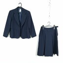 ブレザー スカート 上下2点セット 冬物 女子 学生服 中学 高校 紺 制服 中古 ランクC EY3424