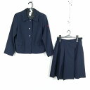 ジャケット スカート 上下2点セット 大きいサイズ 冬物 女子 学生服 宮崎商業高校 紺 制服 中古 ランクC EY3425
