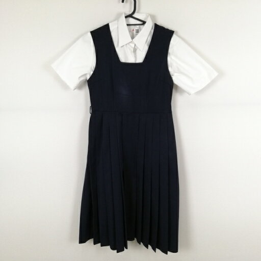 ジャンパースカート バスト84 ウエスト68 カンコー 冬物 女子 学生服 中学 高校 紺 制服 中古 ランクC EY3429 ジャンパースカート バスト84 ウエスト68 カンコー 冬物 女子 学生服 中学 高校 紺 制服 中古 ランクC EY3429