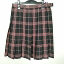 スクールスカート 大きいサイズ 夏物 w72-丈58 チェック 中学 高校 プリーツ 学生服 制服 女子 中古 HK6389