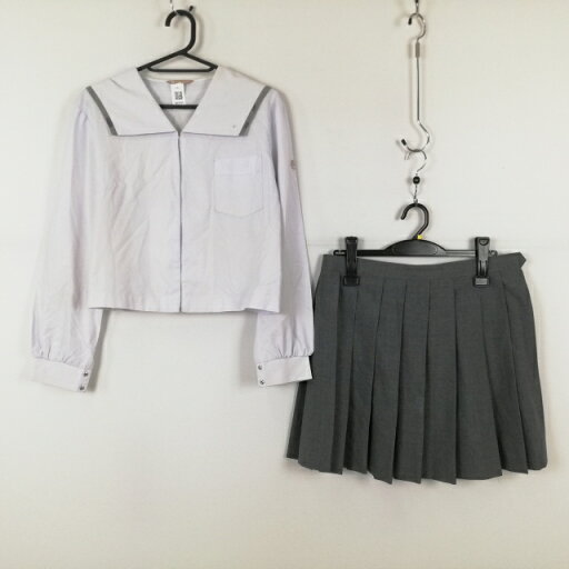 セーラー服 ミニスカート 上下2点セット L 大きいサイズ 中間服 柄1本線 女子 学生服 鹿児島西陵中学 白 制服 中古 ランクC NA5945 セーラー服 ミニスカート 上下2点セット L 大きいサイズ 中間服 柄1本線 女子 学生服 鹿児島西陵中学 白 制服 中古 ランクC NA5945