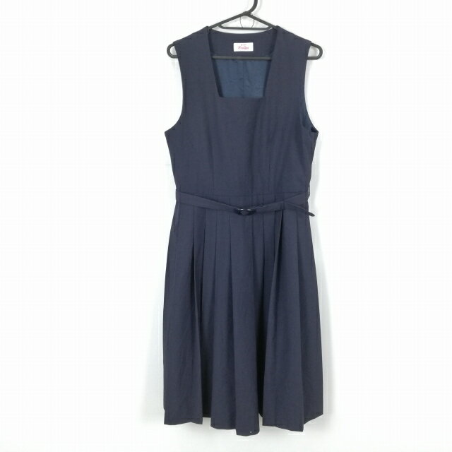ジャンパースカート 165A バスト88 ウエスト72 カンコー 夏物 女子 学生服 中学 高校 紺 制服 中古 ランクC NA5952