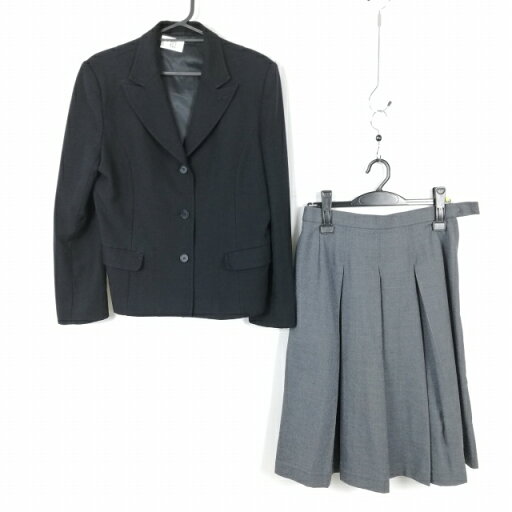 ブレザー スカート 上下2点セット 冬物 女子 学生服 中学 高校 黒 制服 中古 ランクC NA6007 ブレザー スカート 上下2点セット 冬物 女子 学生服 中学 高校 黒 制服 中古 ランクC NA6007