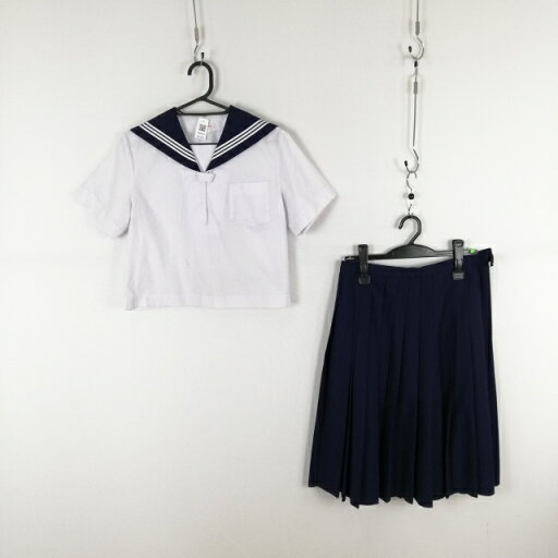 セーラー服 スカート 上下2点セット カンコー 夏物 白3本線 女子 学生服 中学 高校 白 制服 中古 ランクC NA6436 セーラー服 スカート 上下2点セット カンコー 夏物 白3本線 女子 学生服 中学 高校 白 制服 中古 ランクC NA6436