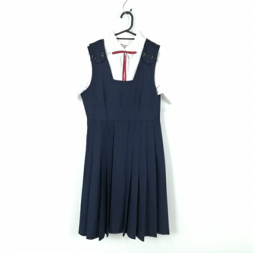 ジャンパースカート 紐タイ 155A バスト88 ウエスト78 カンコー 冬物 女子 学生服 中学 高校 紺 制服 中古 ランクC EY3416 ジャンパースカート 紐タイ 155A バスト88 ウエスト78 カンコー 冬物 女子 学生服 中学 高校 紺 制服 中古 ランクC EY3416