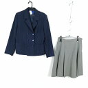 ブレザー スカート 上下2点セット 165A ミッシェルクラン 冬物 女子 学生服 中学 高校 紺 制服 中古 ランクC EY3497