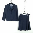 ブレザー スカート 上下2点セット 冬物 女子 学生服 中学 高校 紺 制服 中古 ランクC EY3506