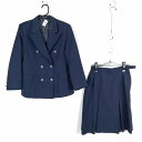 ブレザー スカート 上下2点セット 冬物 女子 学生服 東京日野第四中学 紺 制服 中古 ランクC EY3680