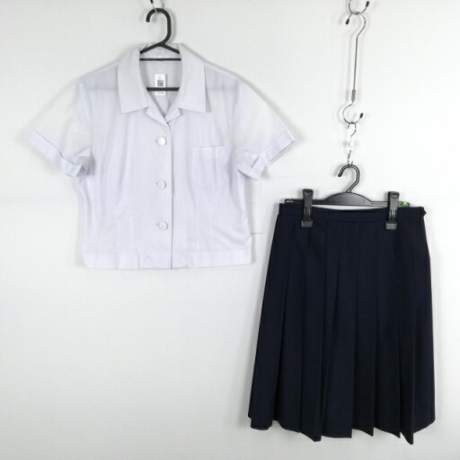 ブラウス スカート 上下2点セット 大きいサイズ 女子 学生服 中学 高校 白 制服 中古 ランクC EY3736 ブラウス スカート 上下2点セット 大きいサイズ 女子 学生服 中学 高校 白 制服 中古 ランクC EY3736