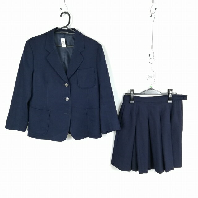 ブレザー スカート 上下2点セット 冬物 女子 学生服 東京日野第三中学 紺 制服 中古 ランクC EY3738