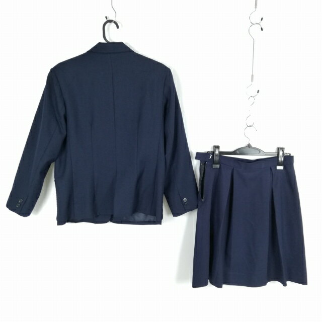 ブレザー スカート 上下2点セット 冬物 女子 学生服 神奈川平塚山城中学 紺 制服 中古 ランクC EY3741