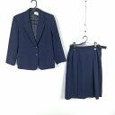 ブレザー スカート 上下2点セット 冬物 女子 学生服 中学 高校 紺 制服 中古 ランクC EY3750