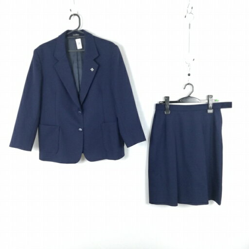 ブレザー スカート 上下2点セット 大きいサイズ 冬物 女子 学生服 東京平山中学 紺 制服 中古 ランクB EY3752 ブレザー スカート 上下2点セット 大きいサイズ 冬物 女子 学生服 東京平山中学 紺 制服 中古 ランクB EY3752
