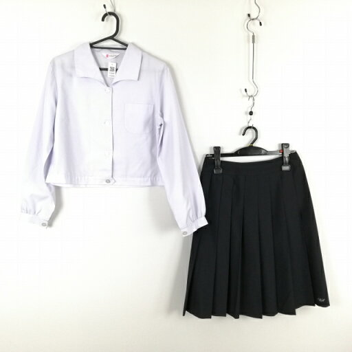ブラウス スカート 上下2点セット 大きいサイズ 富士ヨット 中間服 女子 学生服 中学 高校 白 制服 中古 ランクC EY3819 ブラウス スカート 上下2点セット 大きいサイズ 富士ヨット 中間服 女子 学生服 中学 高校 白 制服 中古 ランクC EY3819