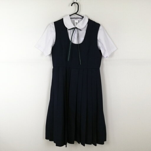 ジャンパースカート 紐タイ バスト86 ウエスト76 冬物 女子 学生服 中学 高校 紺 制服 中古 ランクB EY4050 ジャンパースカート 紐タイ バスト86 ウエスト76 冬物 女子 学生服 中学 高校 紺 制服 中古 ランクB EY4050