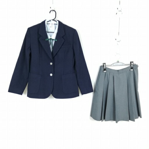 ブレザー スカート 紐タイ 上下4点セット 指定 冬物 女子 学生服 中学 高校 紺 制服 中古 ランクC EY4620 ブレザー スカート 紐タイ 上下4点セット 指定 冬物 女子 学生服 中学 高校 紺 制服 中古 ランクC EY4620