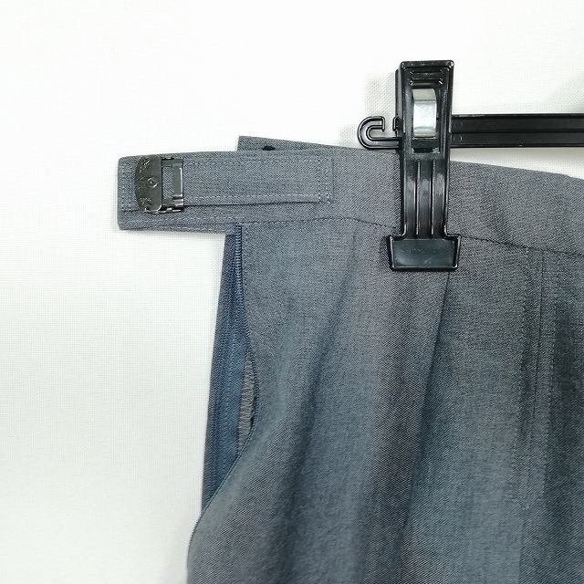 スクールスカート 大きいサイズ 夏物 w85-丈59 グレー 中学 高校 プリーツ 学生服 制服 女子 中古 HK2886