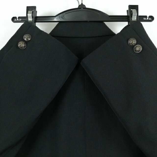 学生服 学ラン 170B 男子 トンボ 上着 丸洗い可 ウール混 ラウンドカラー カシドス 黒 中古 ランクB a3 JJ6546