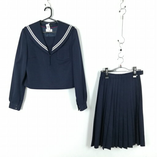 セーラー服 スカート 上下2点セット 170A カンコー 冬物 白2本線 女子 学生服 中学 高校 紺 制服 中古 ランクC NA0777 セーラー服 スカート 上下2点セット 170A カンコー 冬物 白2本線 女子 学生服 中学 高校 紺 制服 中古 ランクC NA0777