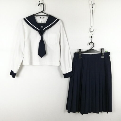 セーラー服 スカート ネクタイ 上下3点セット 中間服 白1本線 女子 学生服 北海道江別第一中学 白 制服 中古 ランクC NA0807 セーラー服 スカート ネクタイ 上下3点セット 中間服 白1本線 女子 学生服 北海道江別第一中学 白 制服 中古 ランクC NA0807