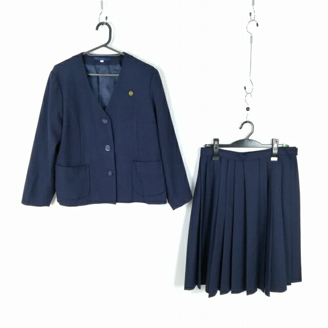 イートン ベスト スカート 上下3点セット 冬物 女子 学生服 兵庫賢明女子学院中学高校 紺 制服 中古 ランクC NA6500