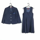 ブレザー ジャンパースカート 上下2点セット トンボ 冬物 女子 学生服 中学 高校 紺 制服 中古 ランクC NA9690