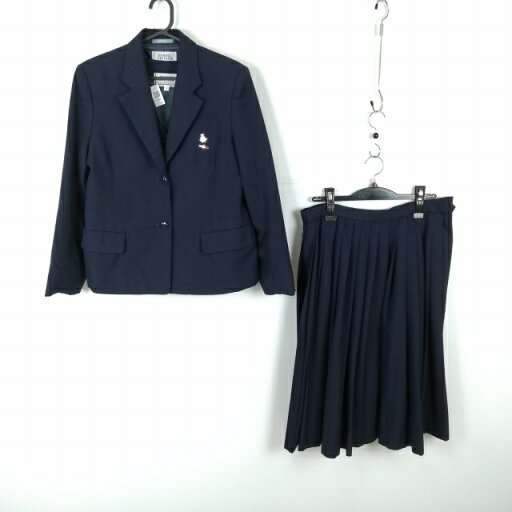 ブレザー ベスト スカート 上下3点セット 冬物 女子 学生服 兵庫姫路西高校 紺 制服 中古 ランクC EY3882 ブレザー ベスト スカート 上下3点セット 冬物 女子 学生服 兵庫姫路西高校 紺 制服 中古 ランクC EY3882