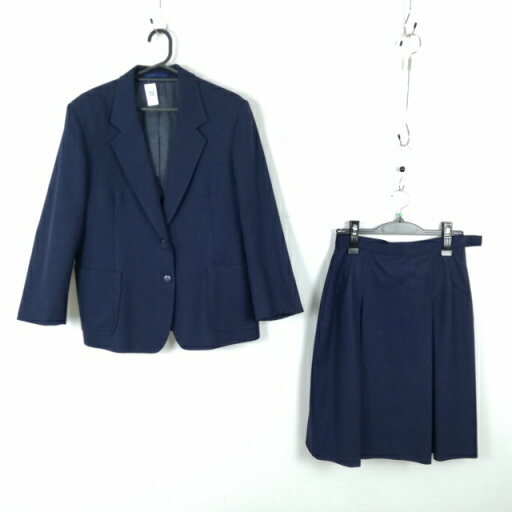 ブレザー スカート 上下2点セット 冬物 女子 学生服 中学 高校 紺 制服 中古 ランクC EY3885 ブレザー スカート 上下2点セット 冬物 女子 学生服 中学 高校 紺 制服 中古 ランクC EY3885