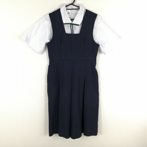 ジャンパースカート 紐タイ バスト86 ウエスト76 冬物 女子 学生服 中学 高校 紺 制服 中古 ランクC EY4198 ジャンパースカート 紐タイ バスト86 ウエスト76 冬物 女子 学生服 中学 高校 紺 制服 中古 ランクC EY4198