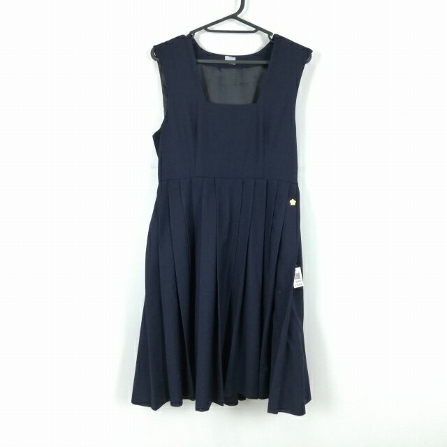 ジャンパースカート バスト88 ウエスト94 冬物 女子 学生服 熊本大津高校 紺 制服 中古 ランクC EY4260
